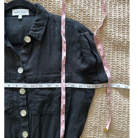 Bella Dahl 100% Linen‎ Black Romper Small - Picture 8 of 9